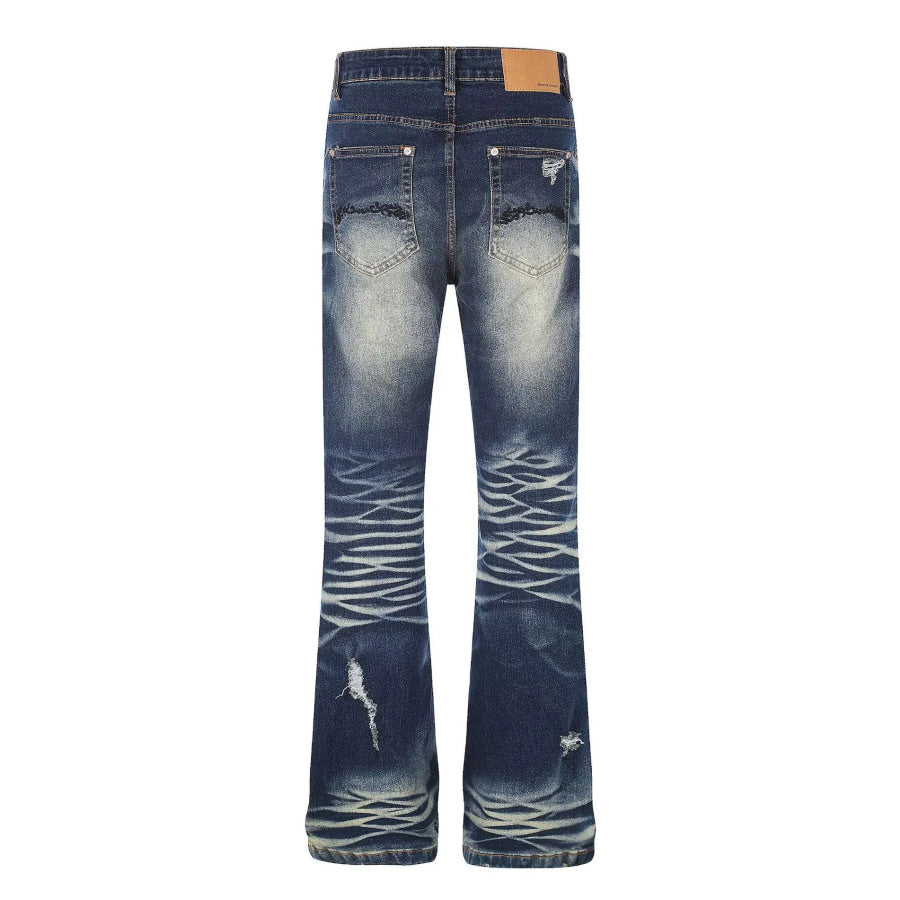 Men’s Washed Flare Jeans Apparel and Accessories