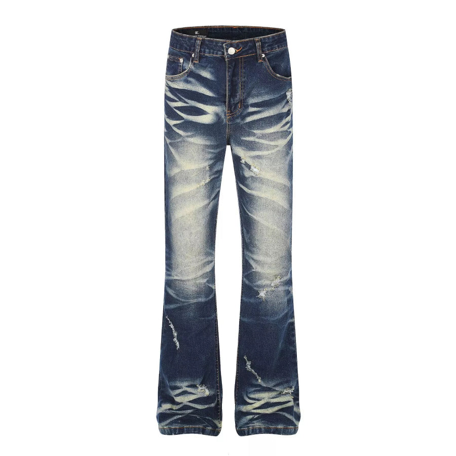 Men’s Washed Flare Jeans Blue / S Apparel and Accessories