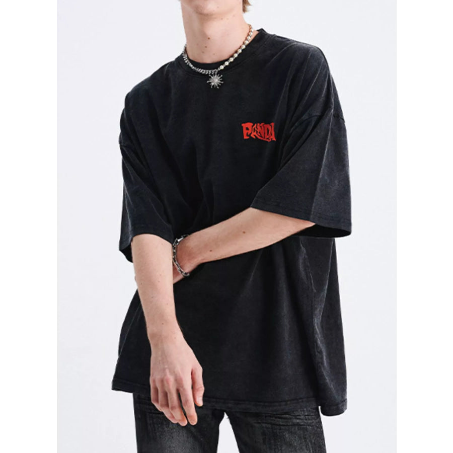 Men’s Washed Graphic Oversized T-Shirt Apparel and Accessories