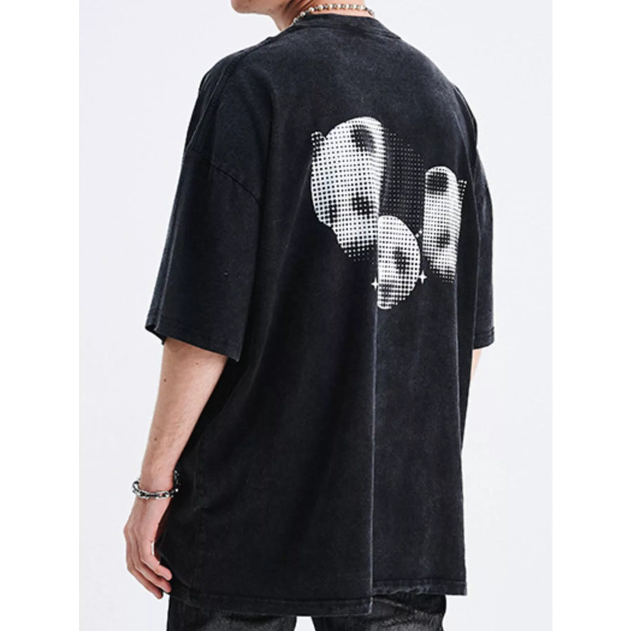 Men’s Washed Graphic Oversized T-Shirt Wash Black / M Apparel and Accessories