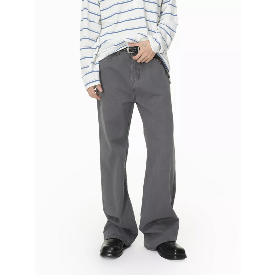 Men’s Washed Loose Fit Jeans Grey / S Apparel and Accessories