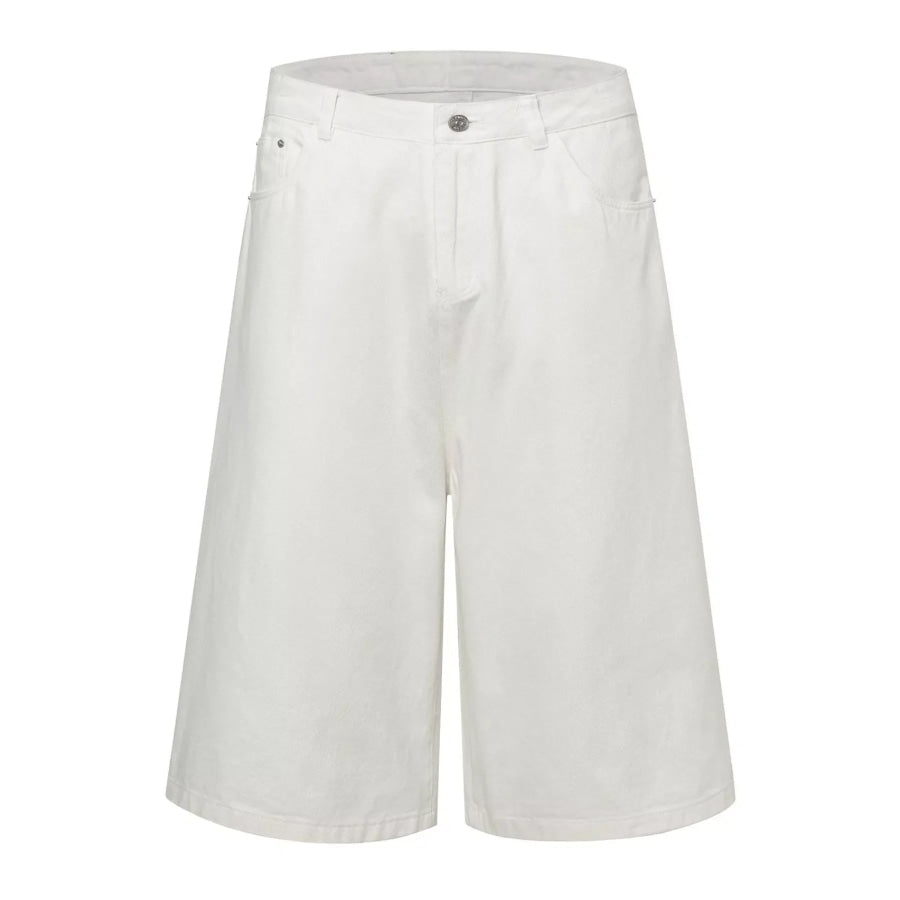 Men’s Washed Wide Leg Capris White / S Apparel and Accessories