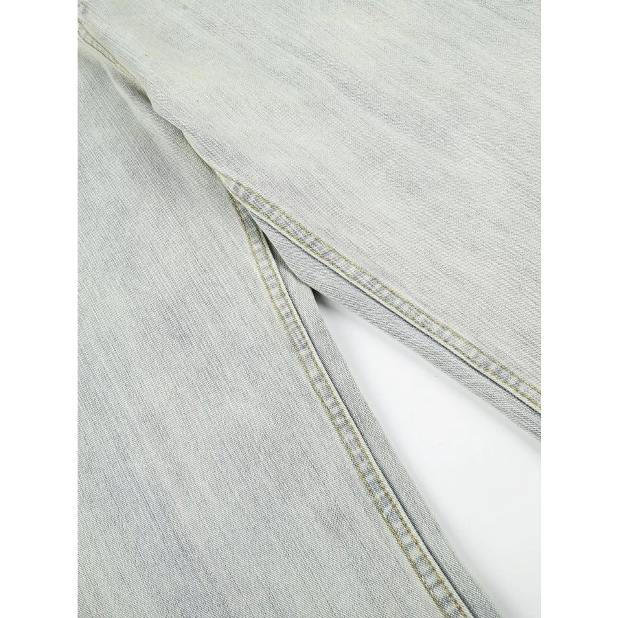 Men’s Washed Wide Leg Jeans Apparel and Accessories