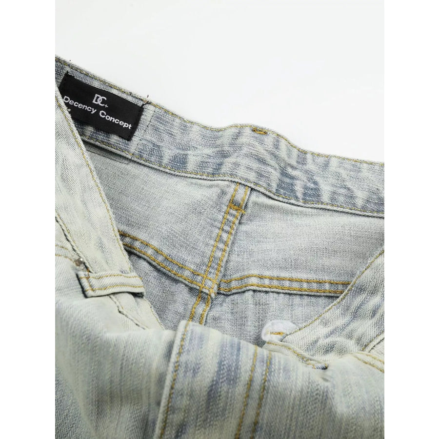 Men’s Washed Wide Leg Jeans Apparel and Accessories