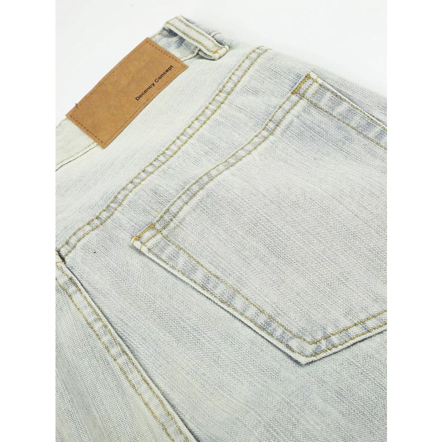 Men’s Washed Wide Leg Jeans Apparel and Accessories