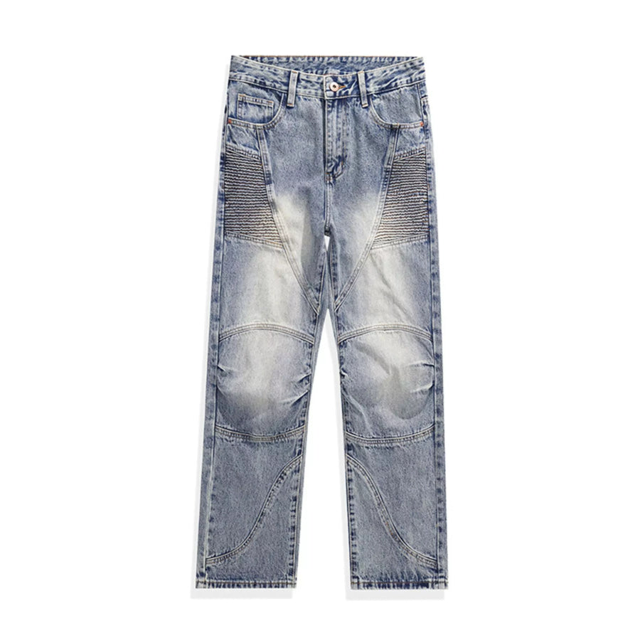 Men’s Washed Wide Leg Jeans Apparel and Accessories