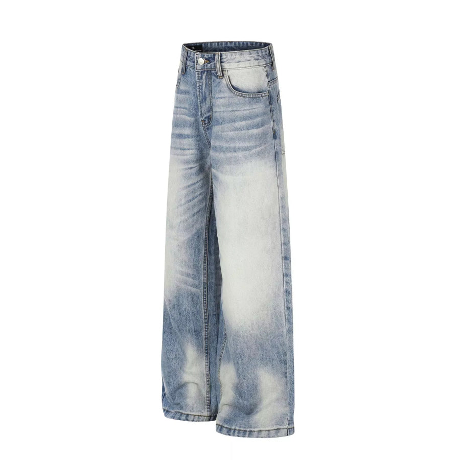 Men’s Washed Wide Leg Jeans Apparel and Accessories