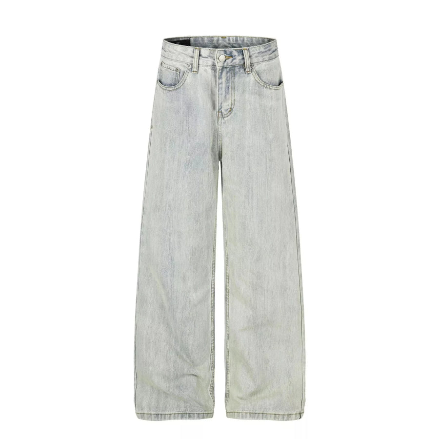 Men’s Washed Wide Leg Jeans Blue / S Apparel and Accessories