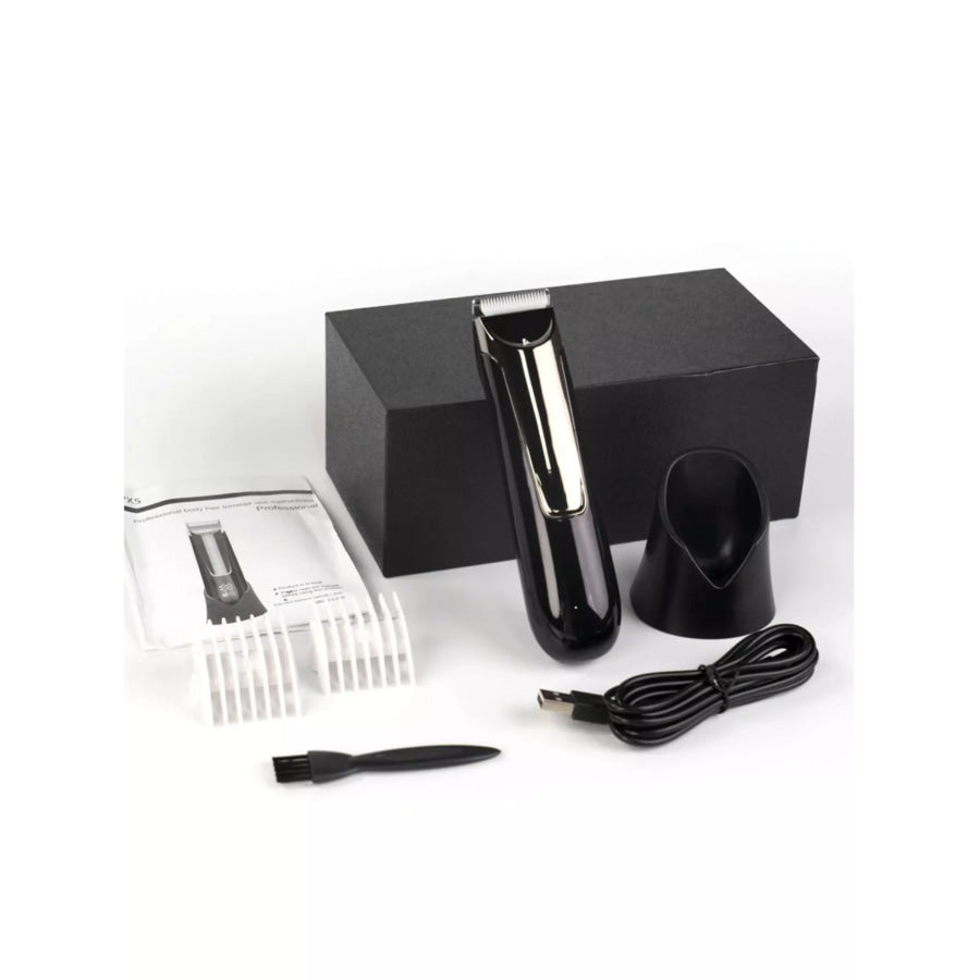 Men’s Waterproof Electric Trimmer with LCD & Dock Charging Black / ONESIZE Apparel and Accessories