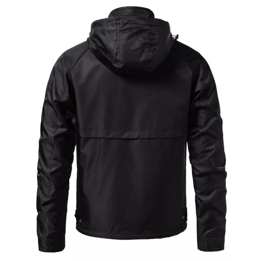Men’s Waterproof Windbreaker Hooded Tactical Jacket