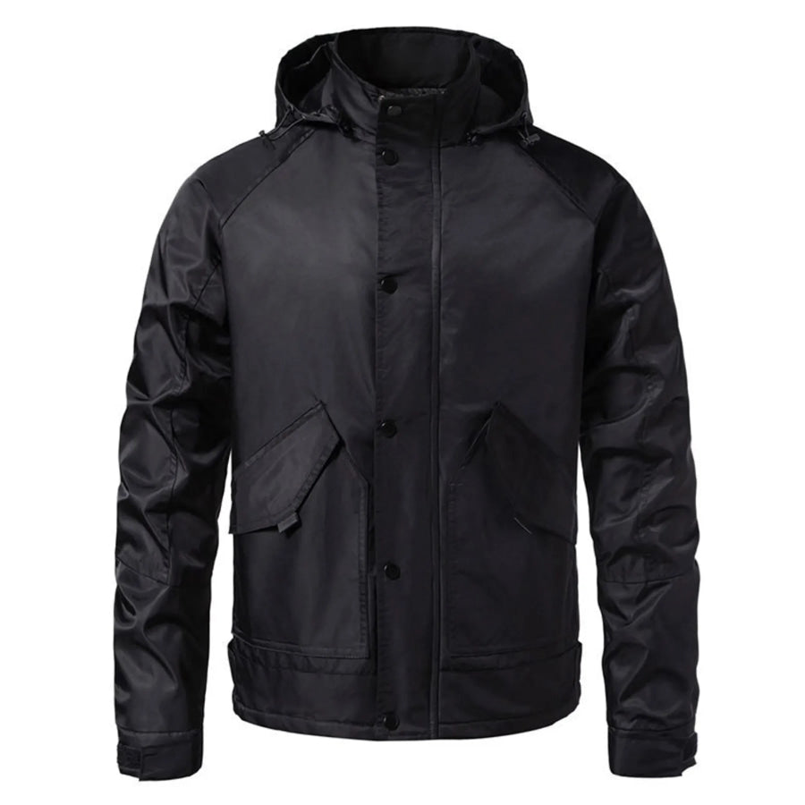 Men’s Waterproof Windbreaker Hooded Tactical Jacket