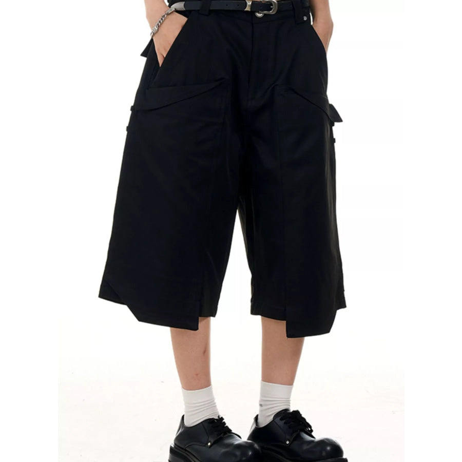 Men’s Wide-Leg Cargo Capris Black / S Apparel and Accessories