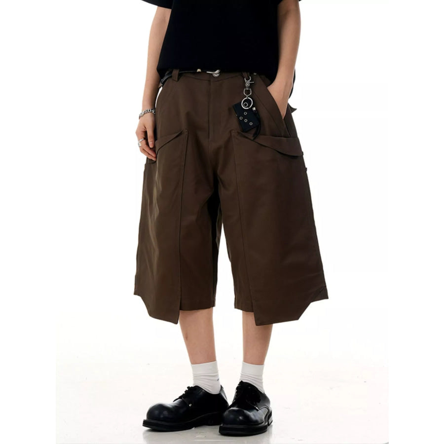 Men’s Wide-Leg Cargo Capris Brown / S Apparel and Accessories