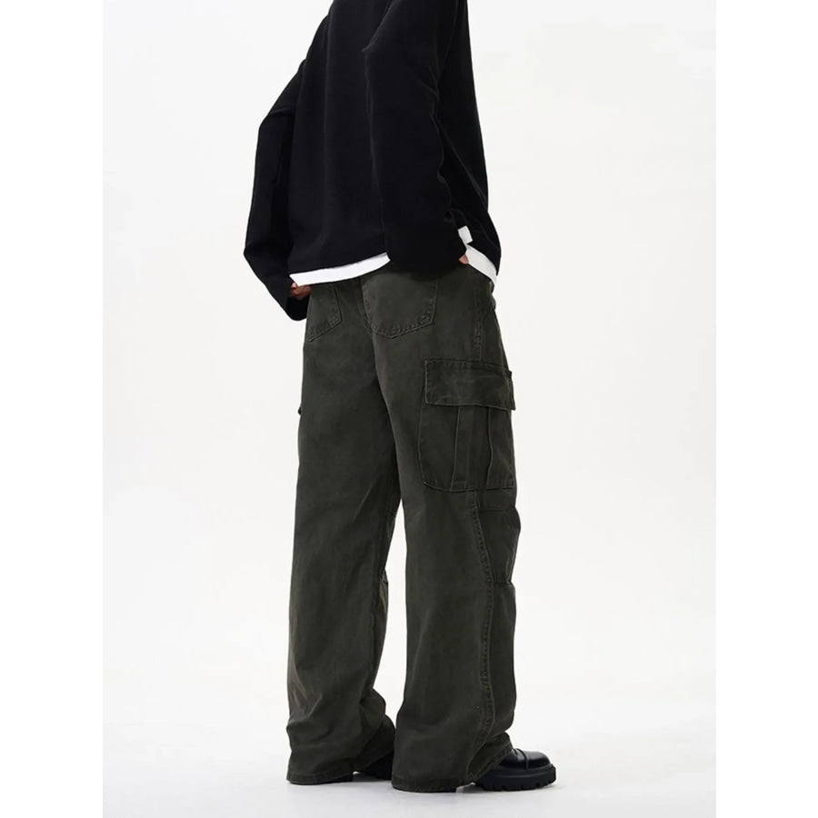 Men’s Wide Leg Cargo Pants Apparel and Accessories