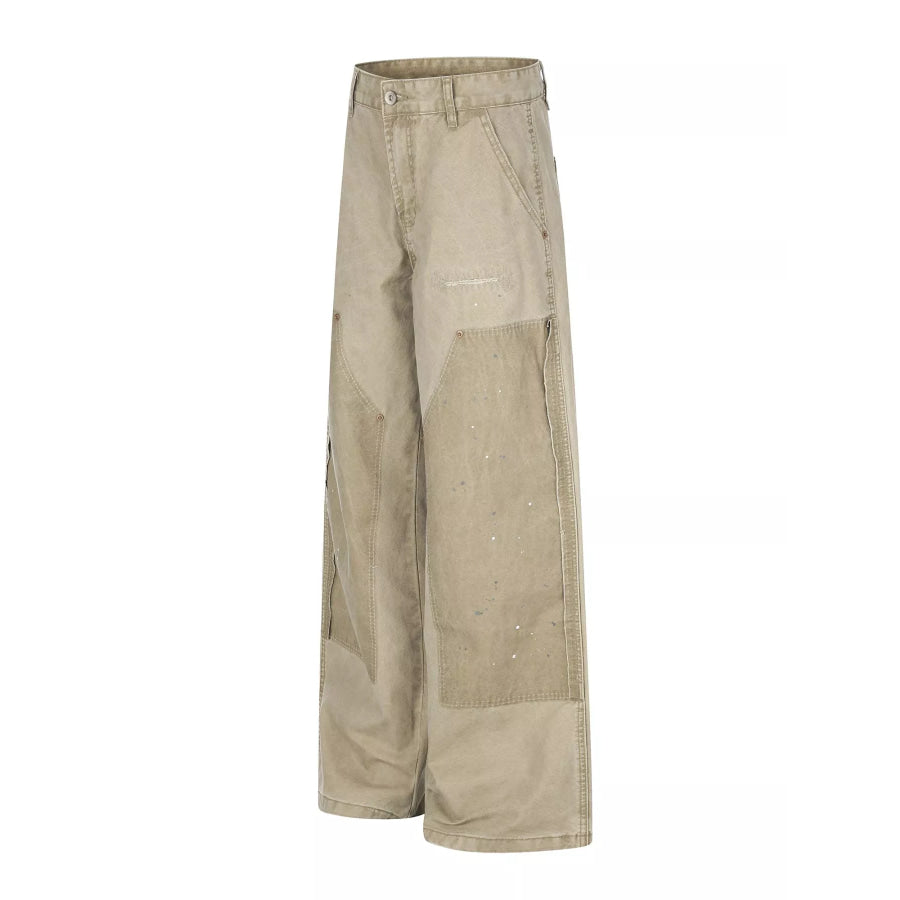 Men’s Wide-Leg Cargo Pants Tan / S Apparel and Accessories