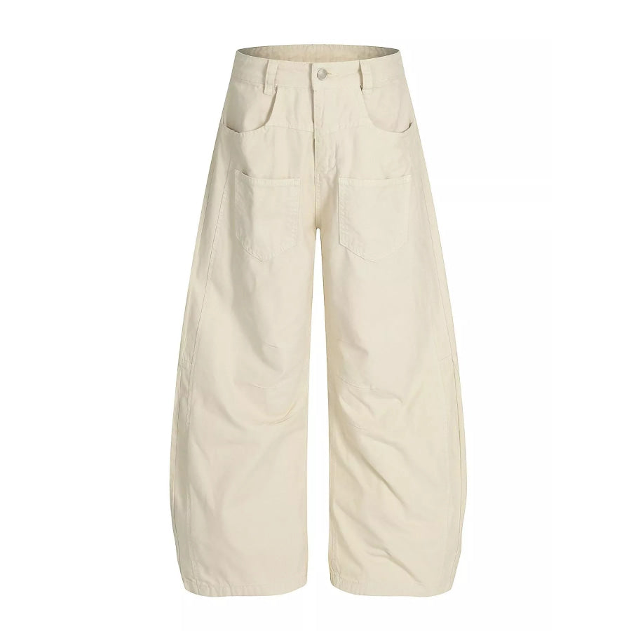 Men’s Wide Leg Cargo Pants Apricot / S Apparel and Accessories