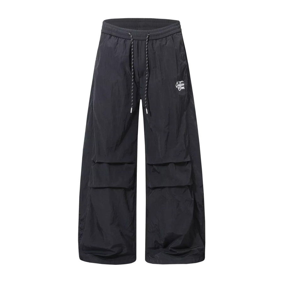 Men’s Wide-Leg Cargo Pants Black / S Apparel and Accessories