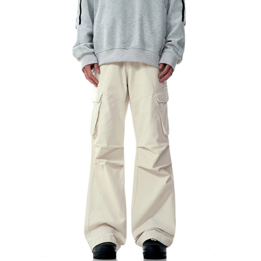 Men’s Wide Leg Cargo Pants Cream / S Apparel and Accessories