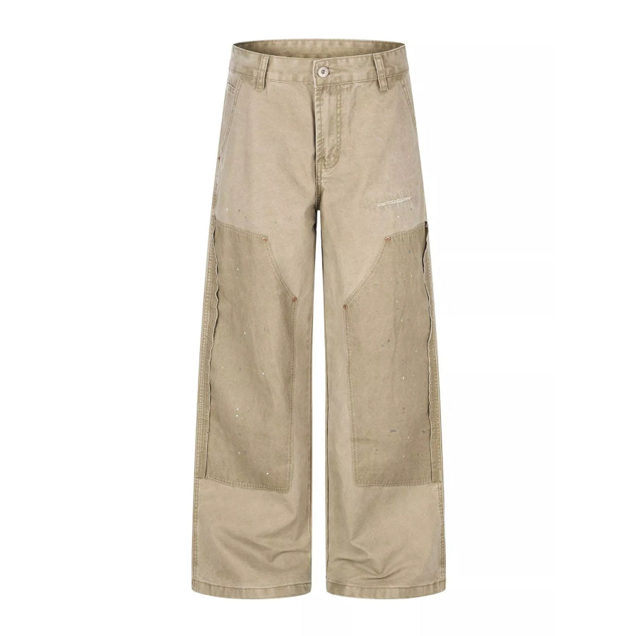 Men’s Wide-Leg Cargo Pants Tan / S Apparel and Accessories