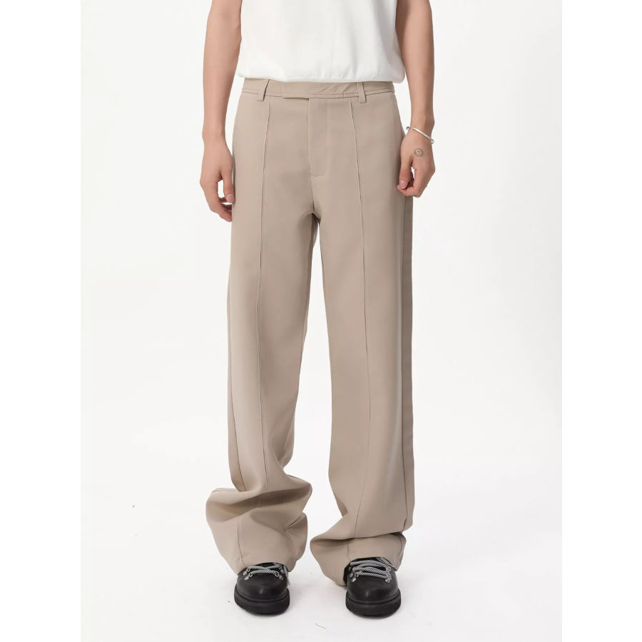 Men’s Wide Leg Casual Pants Apricot / S Apparel and Accessories