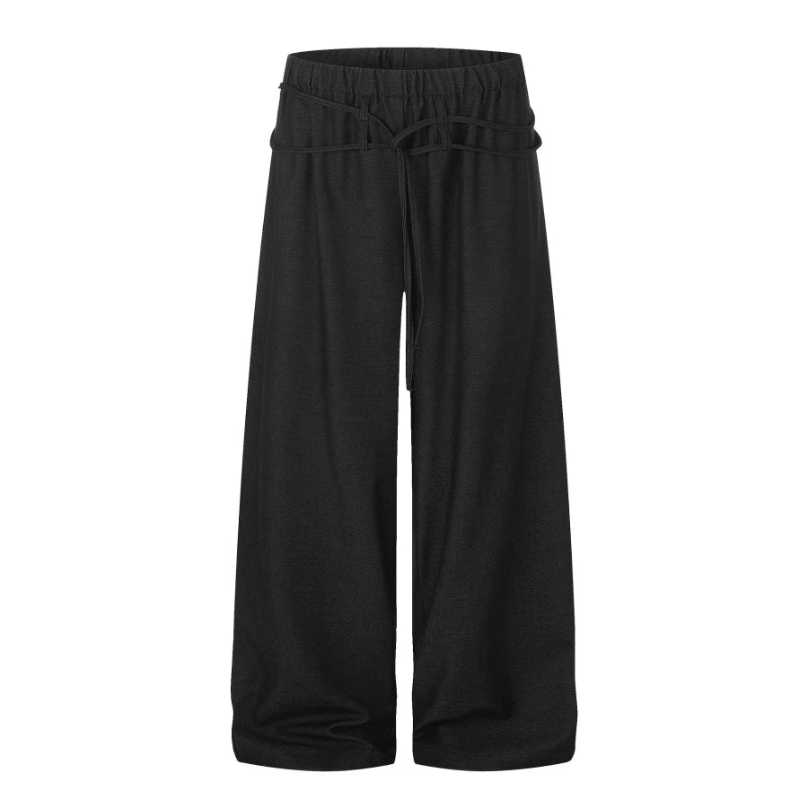 Men’s Wide-Leg Casual Pants Black / S Apparel and Accessories