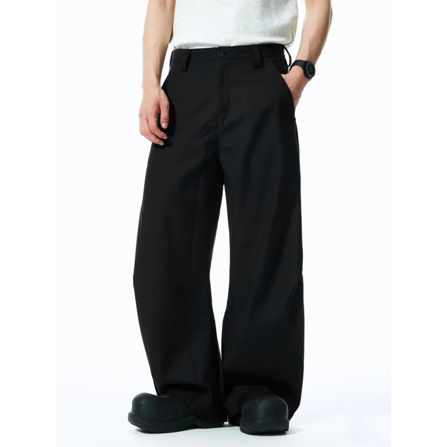 Men’s Wide Leg Casual Pants Black / S Apparel and Accessories