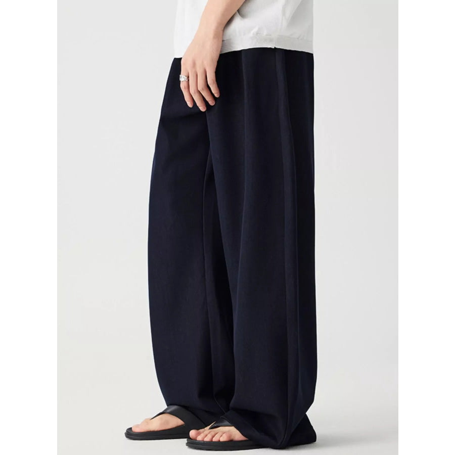 Men’s Wide Leg Casual Pants Dark Blue / M Apparel and Accessories
