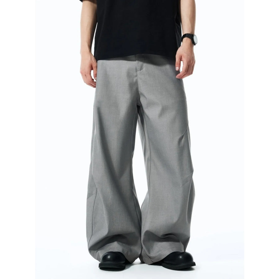 Men’s Wide Leg Casual Pants Grey / S Apparel and Accessories