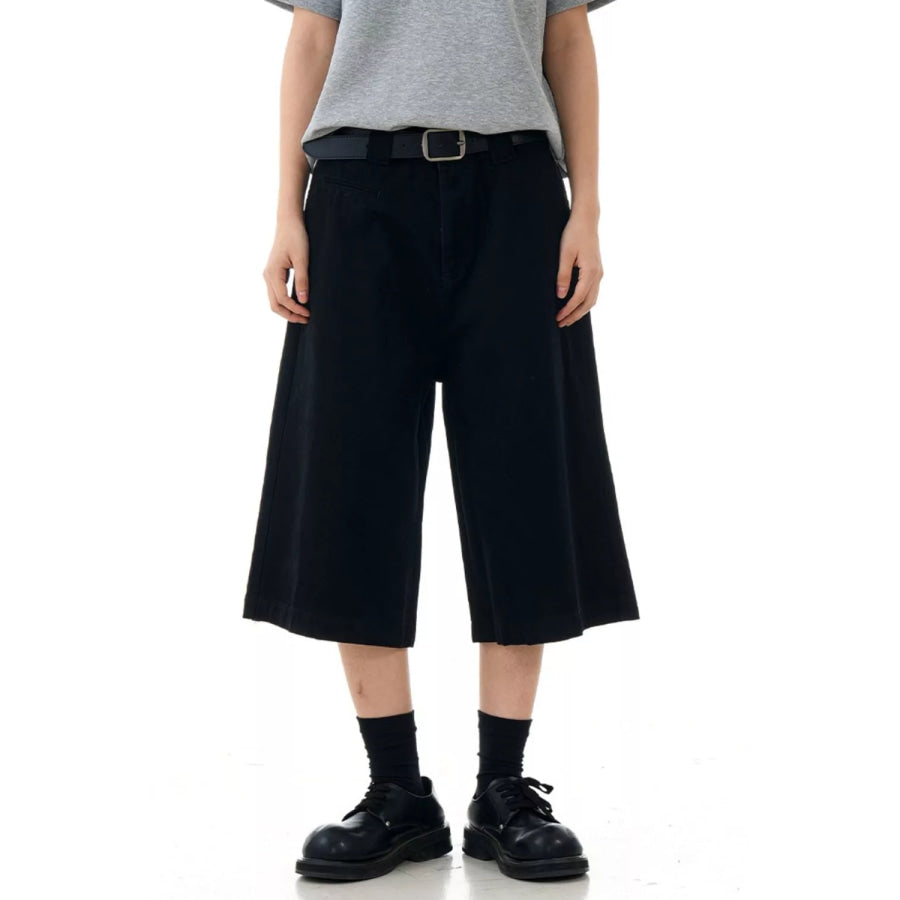 Men’s Wide-Leg Casual Shorts Black / S Apparel and Accessories