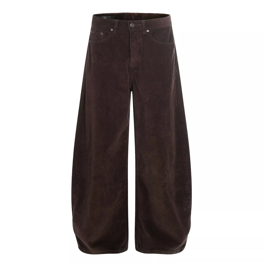 Men’s Wide Leg Corduroy Pants Brown / S Apparel and Accessories