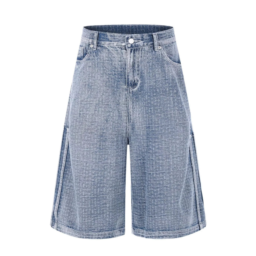 Men’s Wide Leg Denim Capris Blue / S Apparel and Accessories