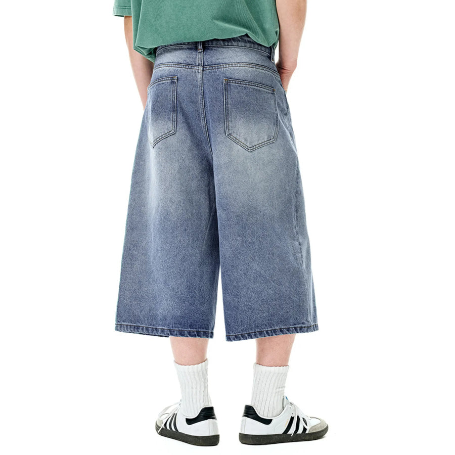 Men’s Wide Leg Denim Shorts Apparel and Accessories