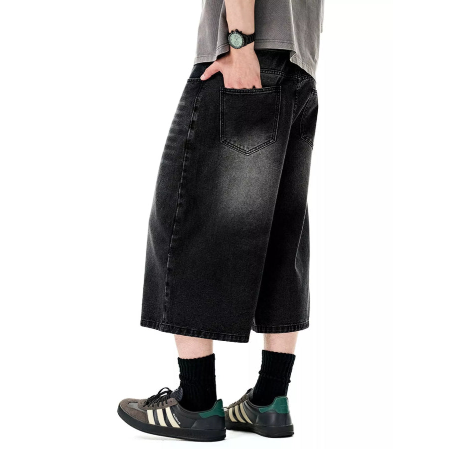 Men’s Wide Leg Denim Shorts Apparel and Accessories