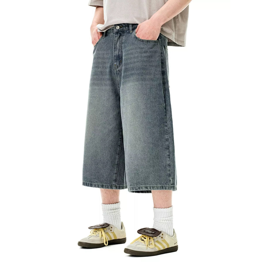 Men’s Wide Leg Denim Shorts Apparel and Accessories