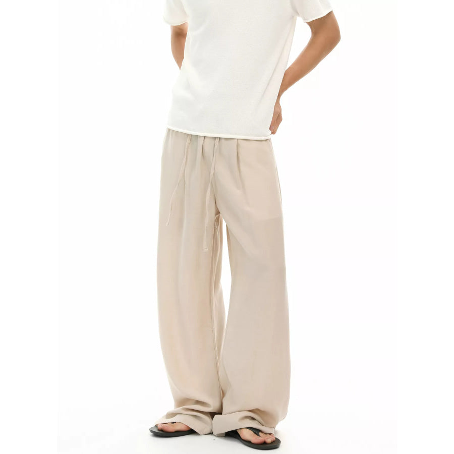 Men’s Wide-Leg Drawstring Casual Pants Apparel and Accessories