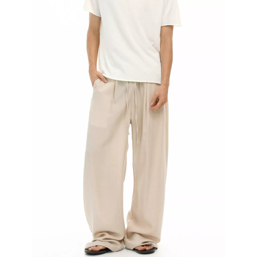 Men’s Wide-Leg Drawstring Casual Pants Apparel and Accessories