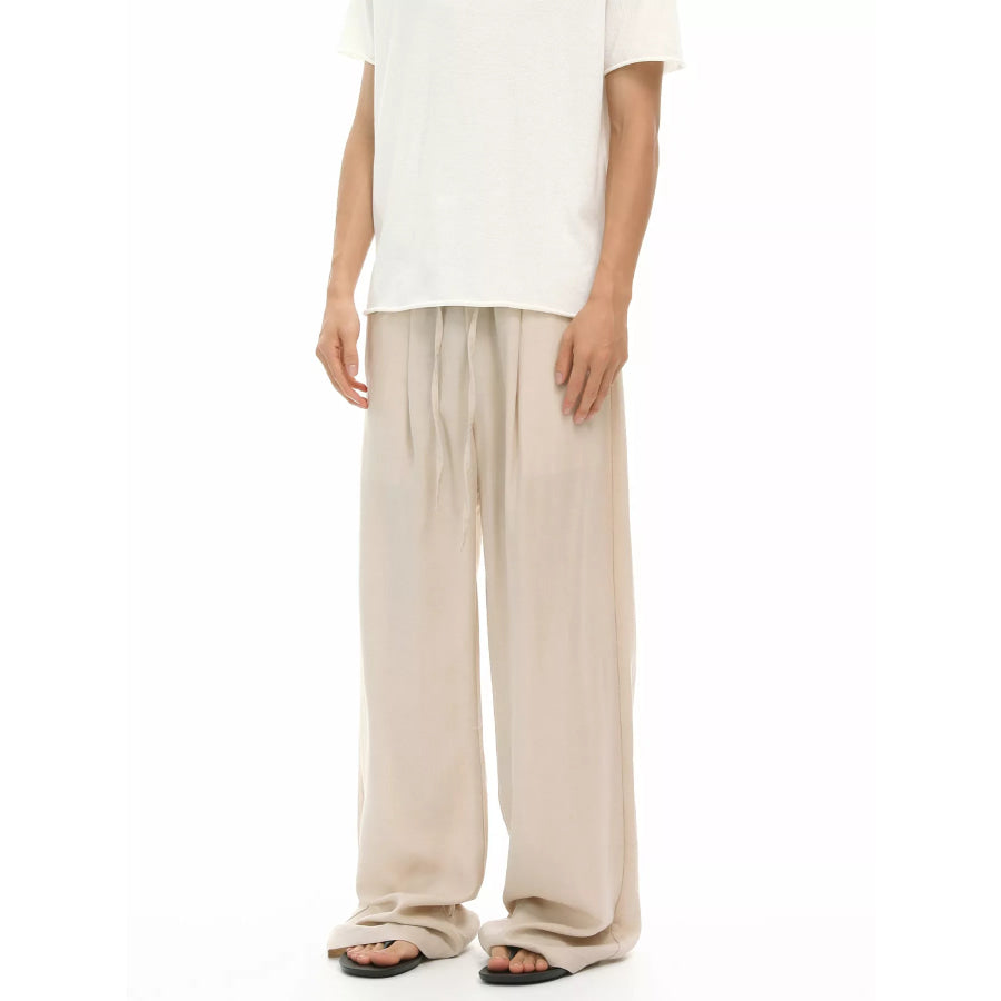 Men’s Wide-Leg Drawstring Casual Pants Apparel and Accessories