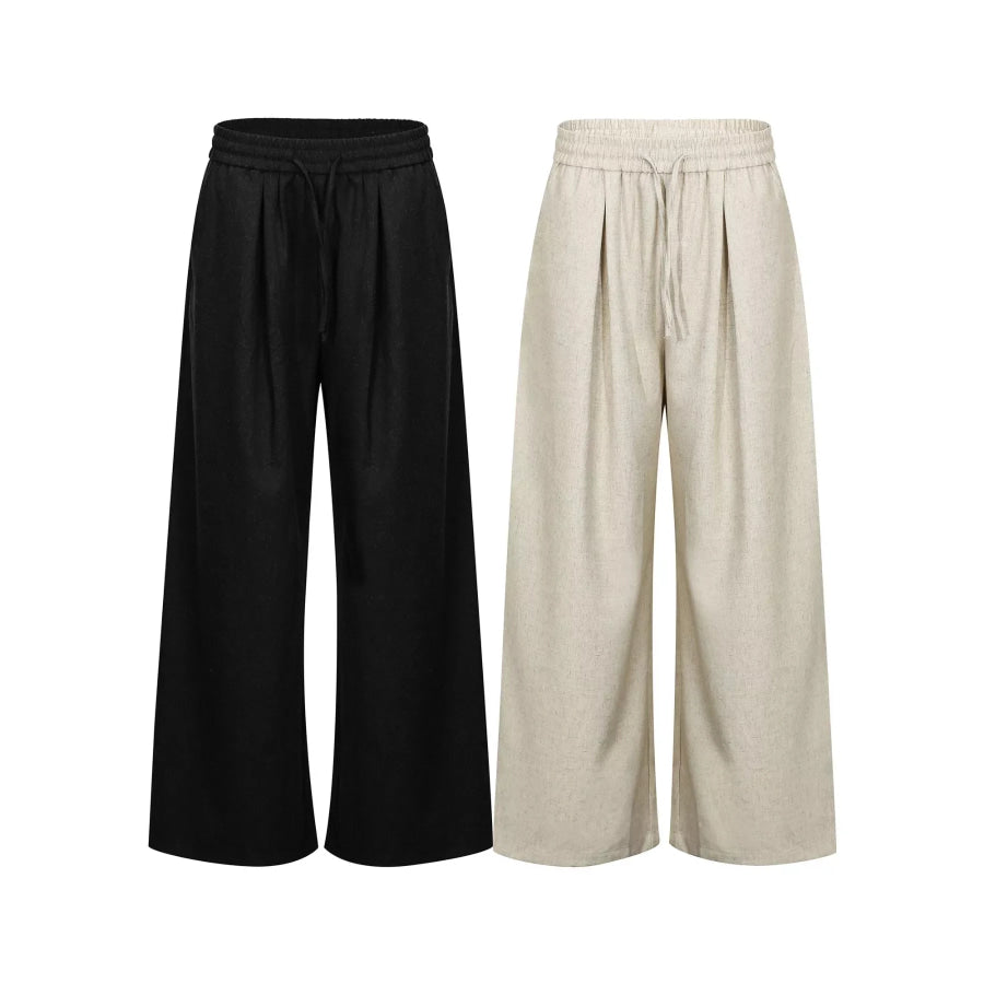 Men’s Wide-Leg Drawstring Casual Pants Apparel and Accessories