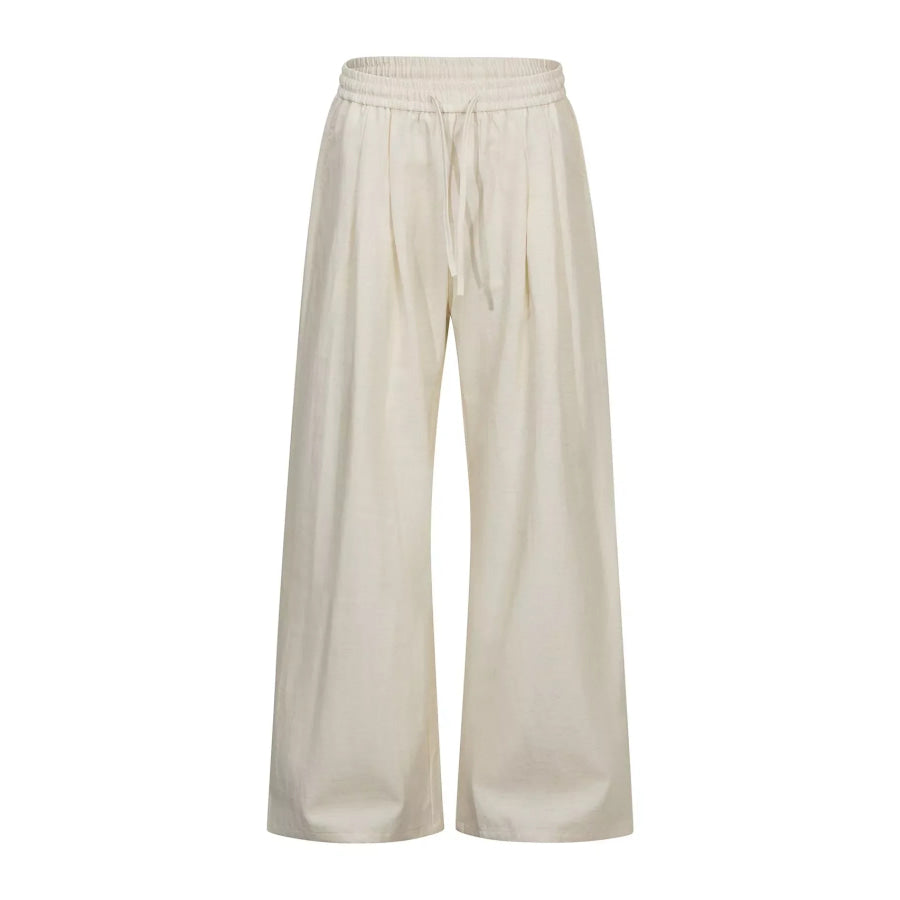 Men’s Wide-Leg Drawstring Pants Cream / S Apparel and Accessories