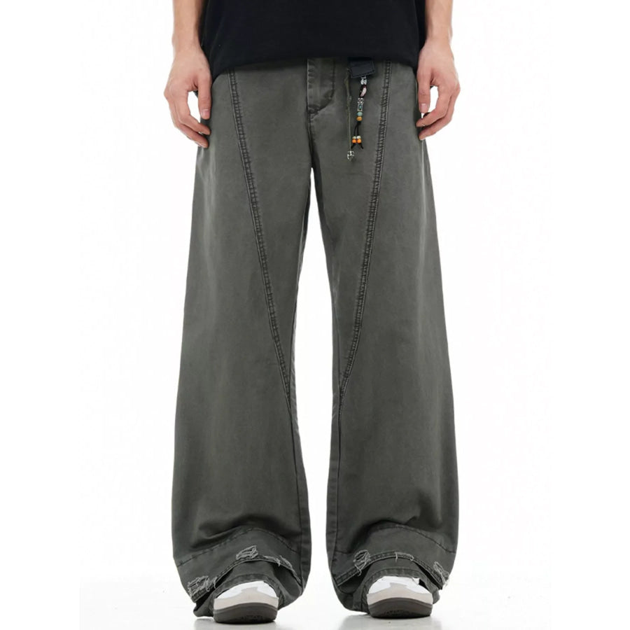 Men’s Wide Leg Jeans Dark Gray / S Apparel and Accessories
