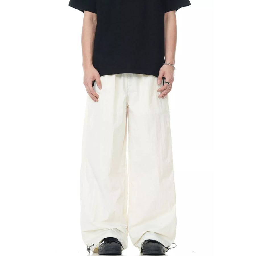 Men’s Wide Leg Lightweight Casual Pants Cream / S Apparel and Accessories