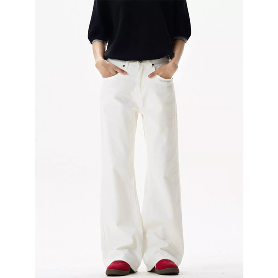 Men’s Wide Leg Pants White / S Apparel and Accessories