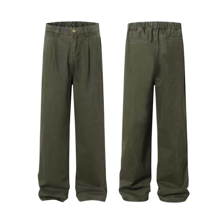 Men’s Wide Leg Pants with Elastic Waistband Apparel and Accessories