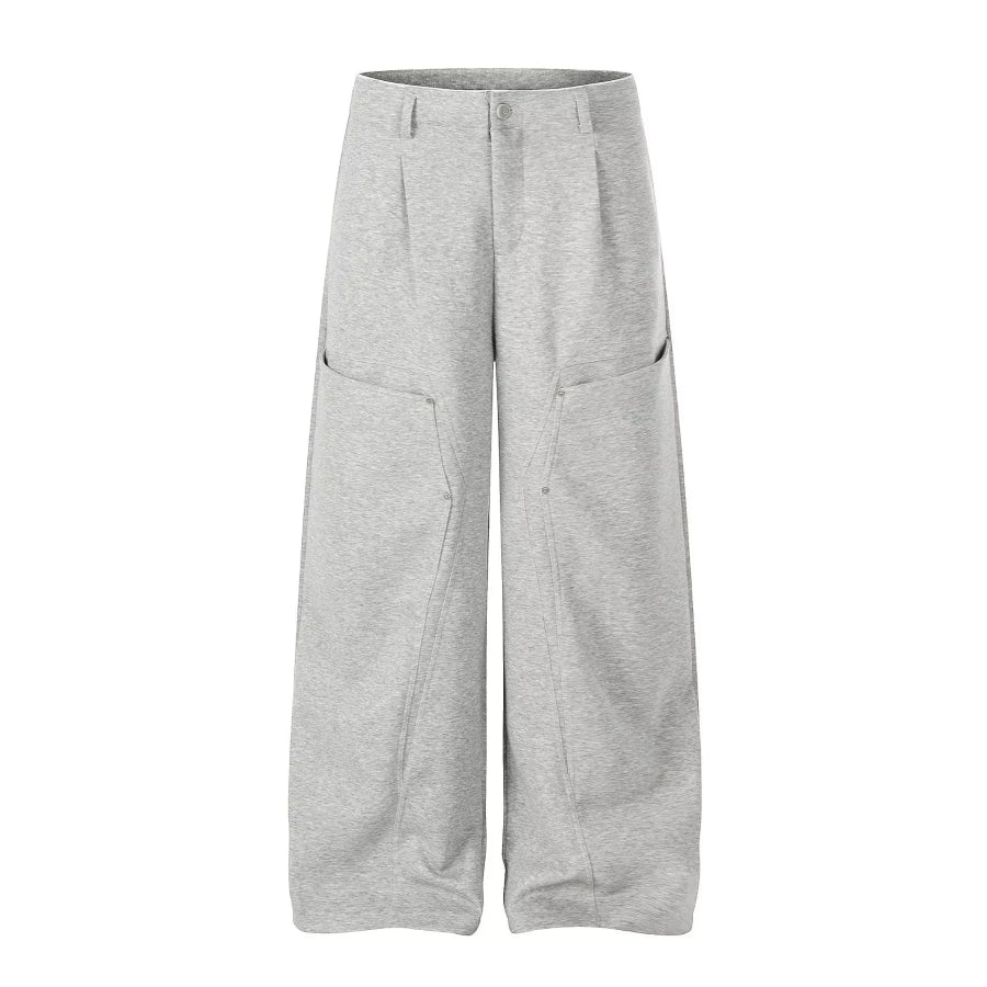Men’s Wide Leg Pants with Pockets Gray / S Apparel and Accessories