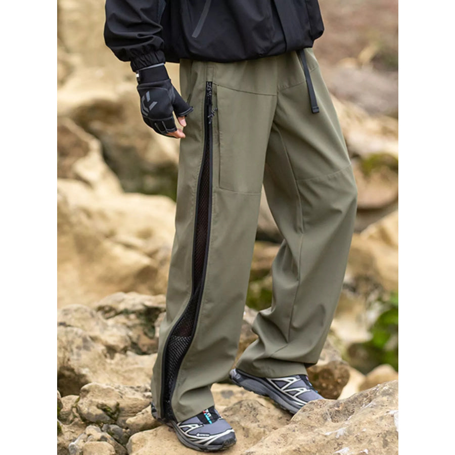 Men’s Wide Leg Pants with Zipper Apparel and Accessories