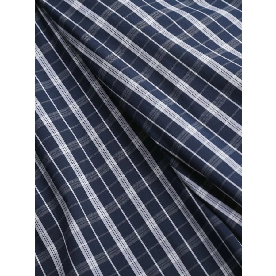 Men’s Wide Leg Plaid Button-Front Pants Apparel and Accessories