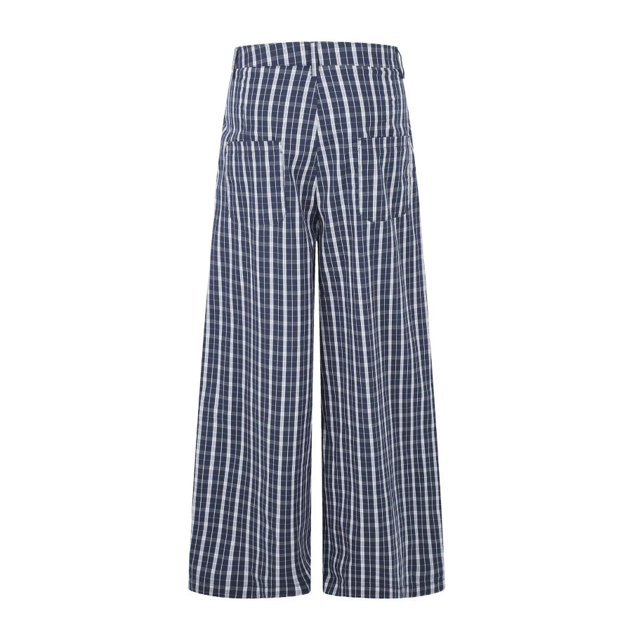 Men’s Wide Leg Plaid Button-Front Pants Apparel and Accessories