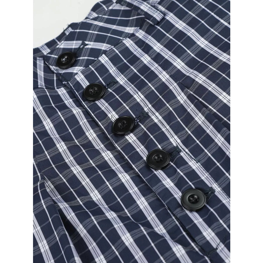Men’s Wide Leg Plaid Button-Front Pants Apparel and Accessories