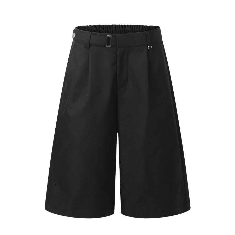 Men’s Wide Leg Pleated Capris Black / S Apparel and Accessories