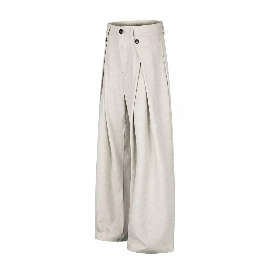Men’s Wide-Leg Pleated Casual Pants Apparel and Accessories